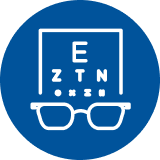 Eye exams related to prescribing glasses