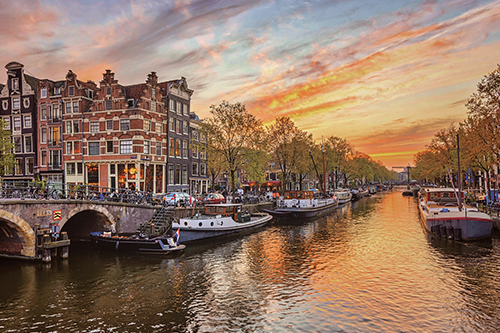 a canal in Amsterdam