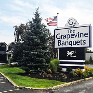welcome sign outside of grapevine banquets venue