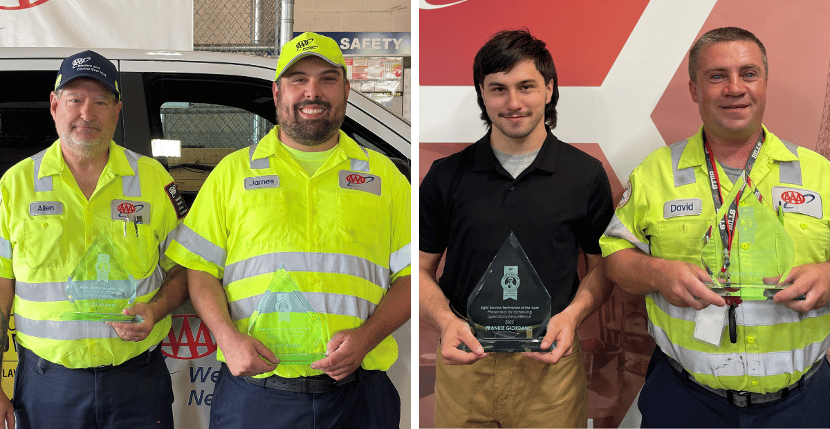 Allen Walrath, James Malelis, Frankie Giordano, and David Black from AAA Western and Central New York