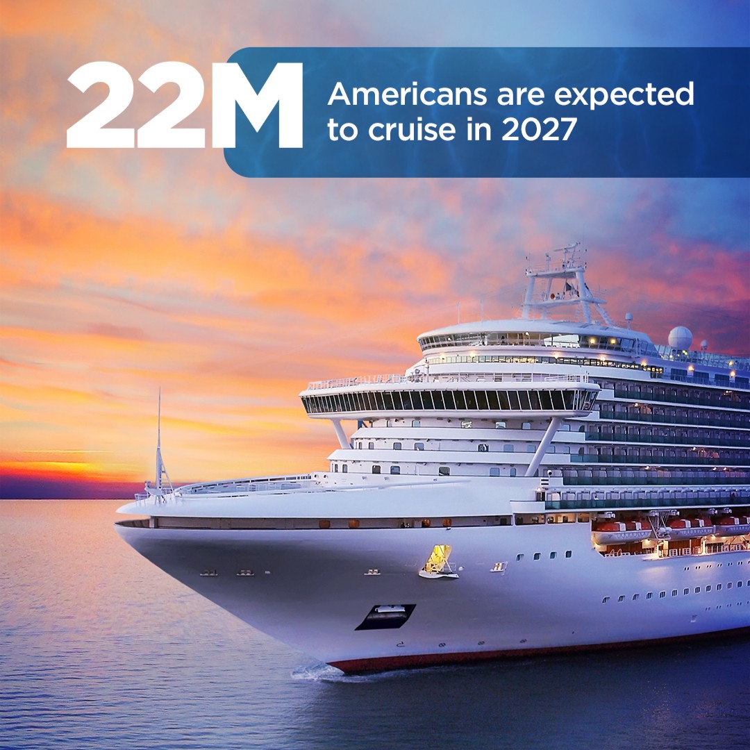 AAA's cruise forecast projects 22.4 million U.S. passengers will travel on ocean cruises next year 
