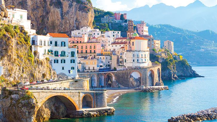 a colorful coastal city