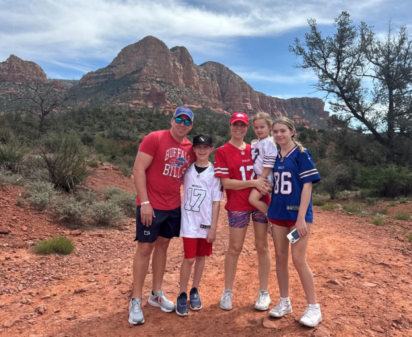A family on vacation in Arizona.