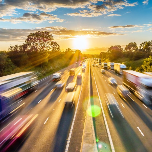 Traffic speeding timelapse exposed image